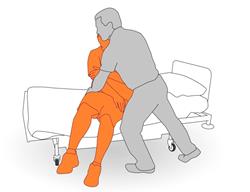 6. Maintain sitting position for client.